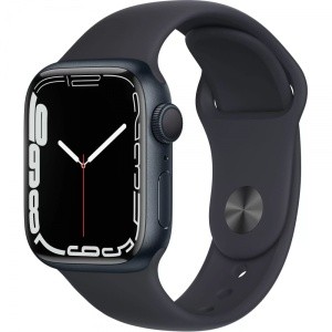 Apple Watch Series 7, 41 мм, «тёмная ночь», спортивный ремешок — купить в Санкт-Петербурге