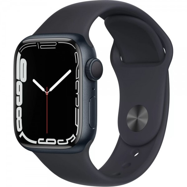 Apple Watch Series 7, 41 мм, «тёмная ночь», спортивный ремешок