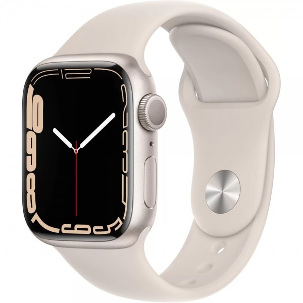 Apple Watch Series 7, 41 мм, «сияющая звезда», спортивный ремешок