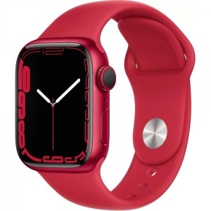 Apple Watch Series 7, 41 мм, красного цвета, спортивный ремешок — купить в Санкт-Петербурге