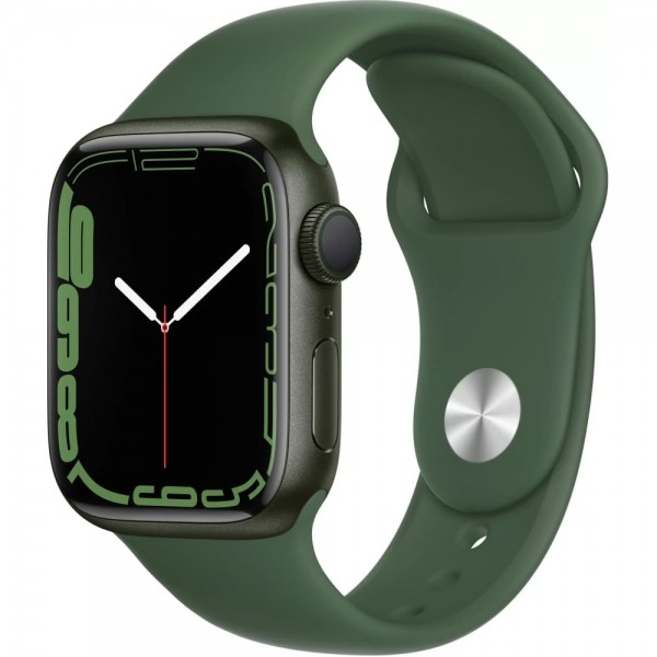 Apple Watch Series 7, 41 мм, зеленого цвета, спортивный ремешок