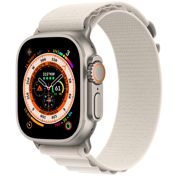 Apple Watch Ultra 49mm Starlight Alpine Loop Small