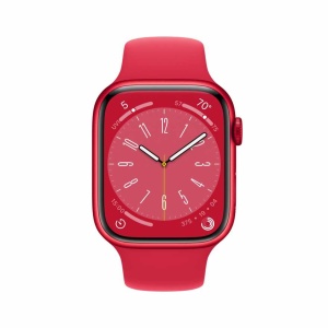 Apple Watch Series 8 45mm Red Aluminum Case with Sport Band, Red