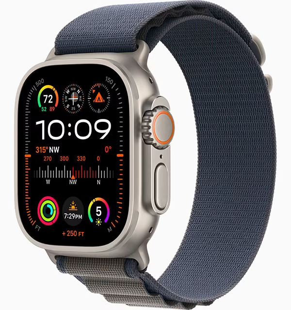 Apple Watch Ultra 2 GPS + Cellular 49mm (корпус - титан, ремешок Alpine Loop синий, IP6X) — купить в Санкт-Петербурге