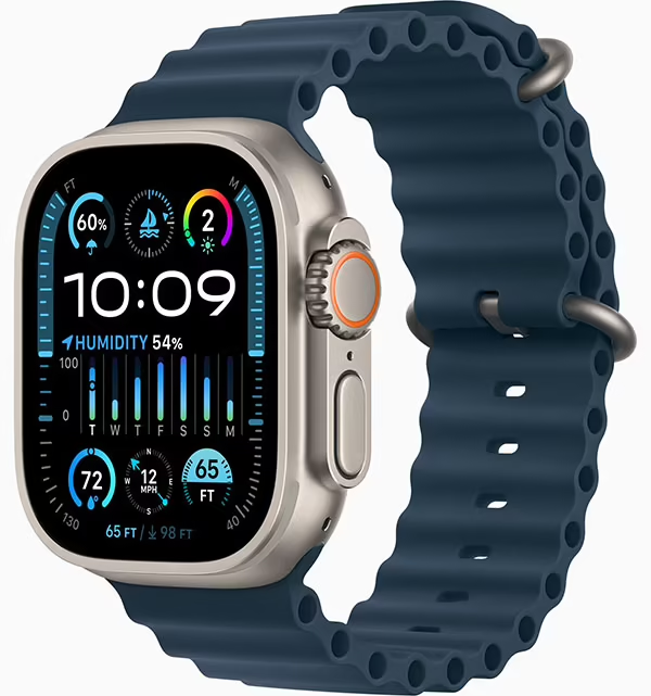 Apple Watch Ultra 2 GPS + Cellular 49mm (корпус - титан, ремешок Ocean Band синий, IP6X) — купить в Санкт-Петербурге
