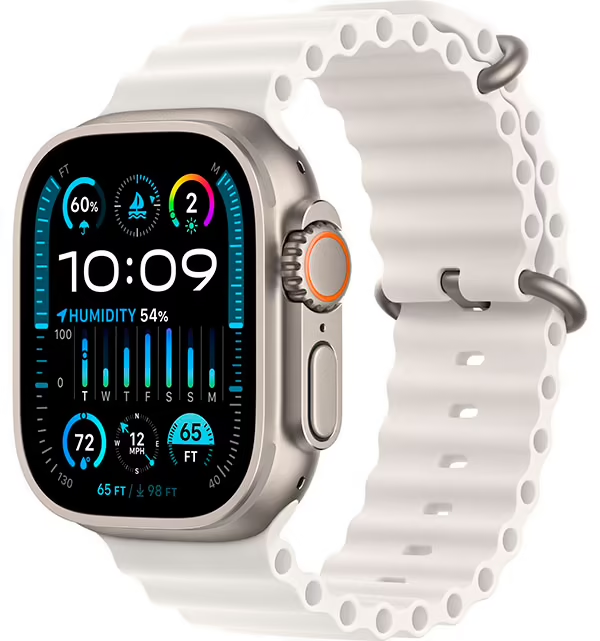 Apple Watch Ultra 2 GPS + Cellular 49mm (корпус - титан, ремешок Ocean Band белый, IP6X) — купить в Санкт-Петербурге