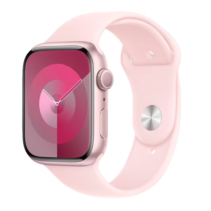 Apple Watch Series 9 GPS 45mm (корпус - розовый, спортивный ремешок розовый, IP6X) — купить в Санкт-Петербурге