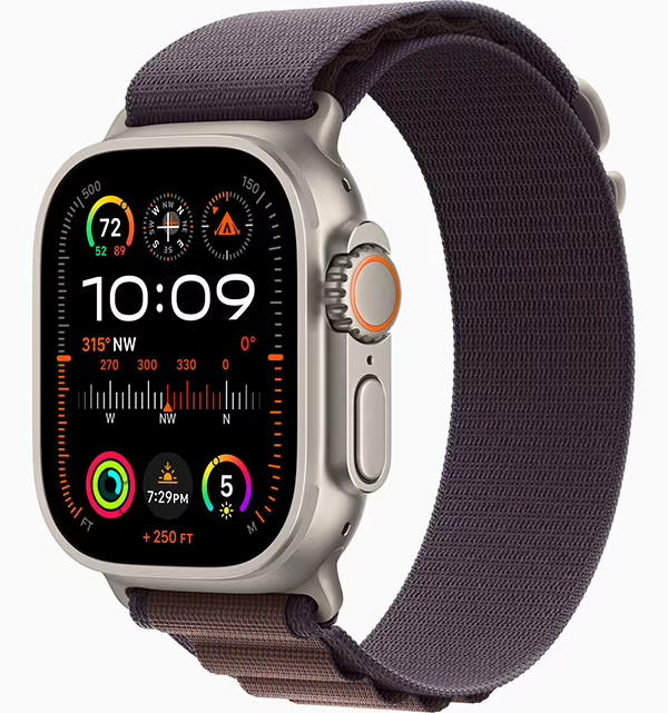 Apple Watch Ultra 2 GPS + Cellular 49mm (корпус - титан, ремешок Alpine Loop индиго, IP6X) — купить в Санкт-Петербурге