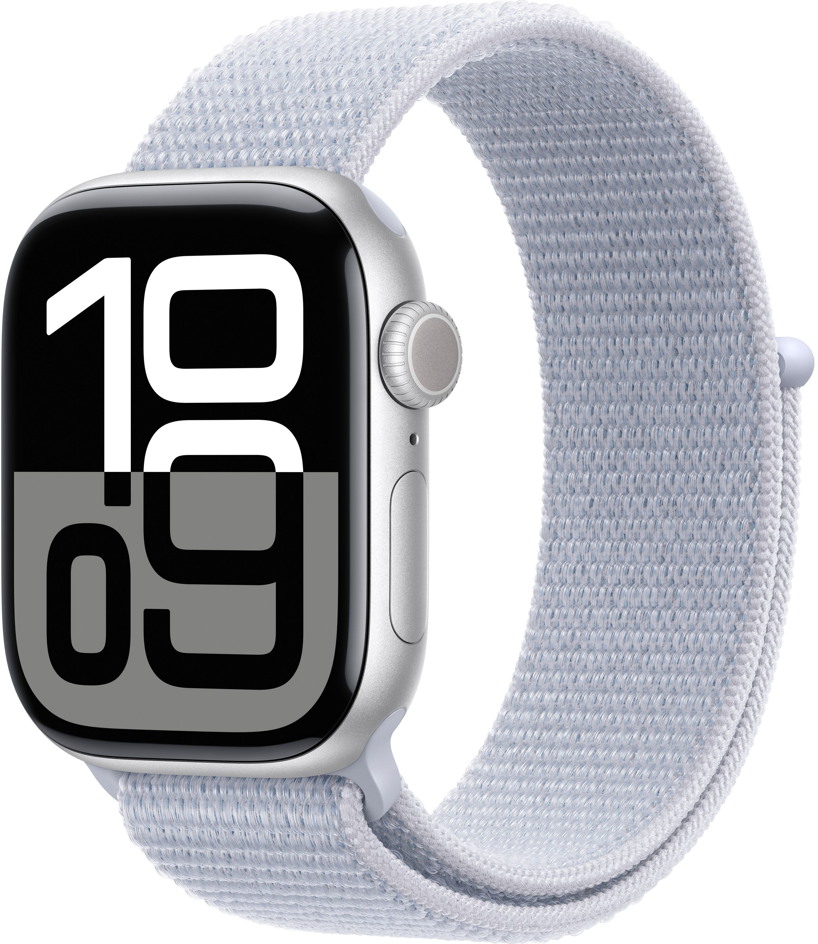 Apple Watch Series 10 42mm Silver Aluminum Case with Sport Loop, Blue Cloud — купить в Санкт-Петербурге