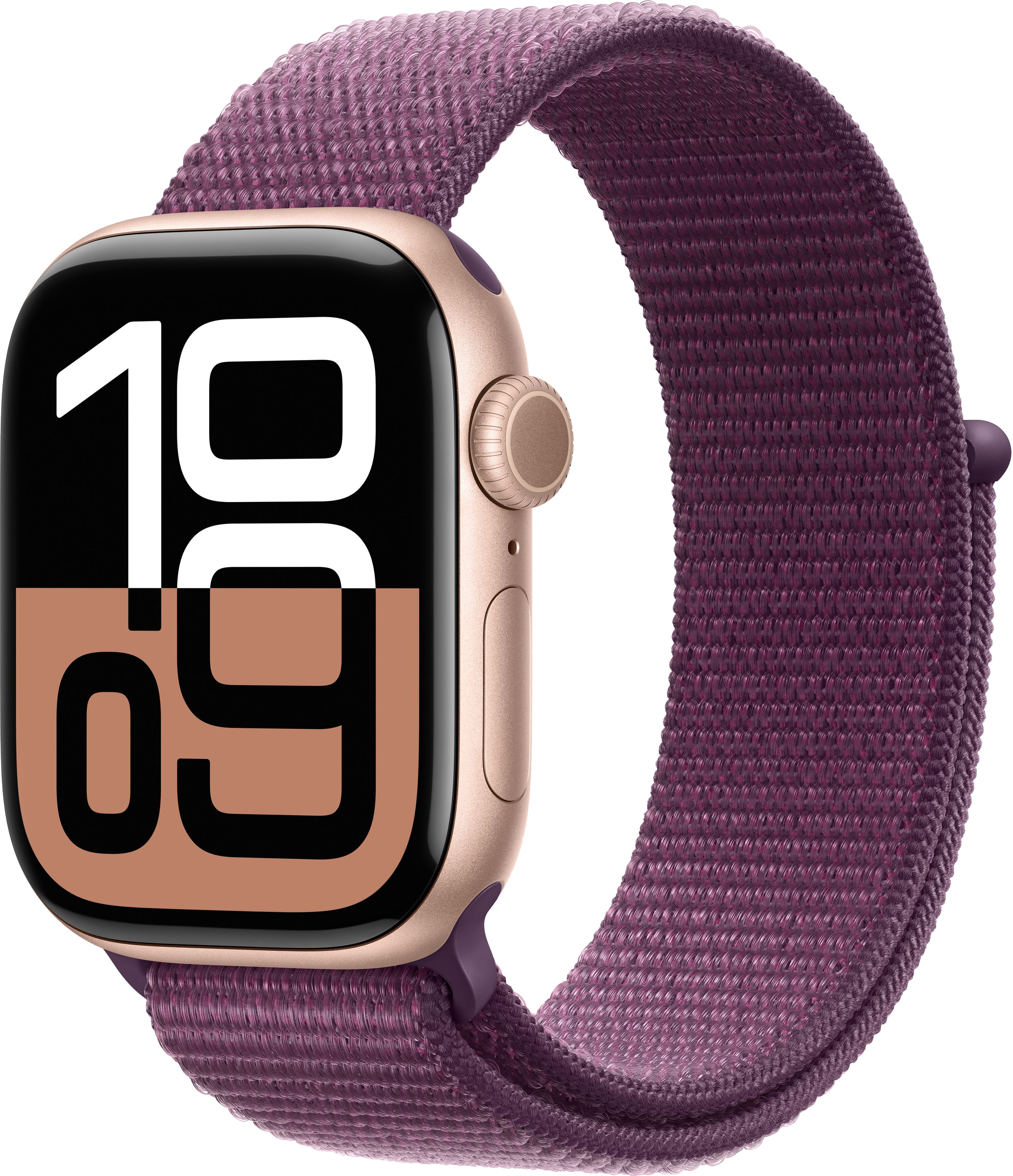 Apple Watch Series 10 46mm Rose Gold Aluminum Case with Sport Loop, Plum — купить в Санкт-Петербурге