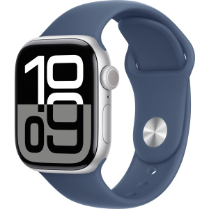 Apple Watch Series 10 46mm Silver Aluminum Case with Sport Band, Denim — купить в Санкт-Петербурге