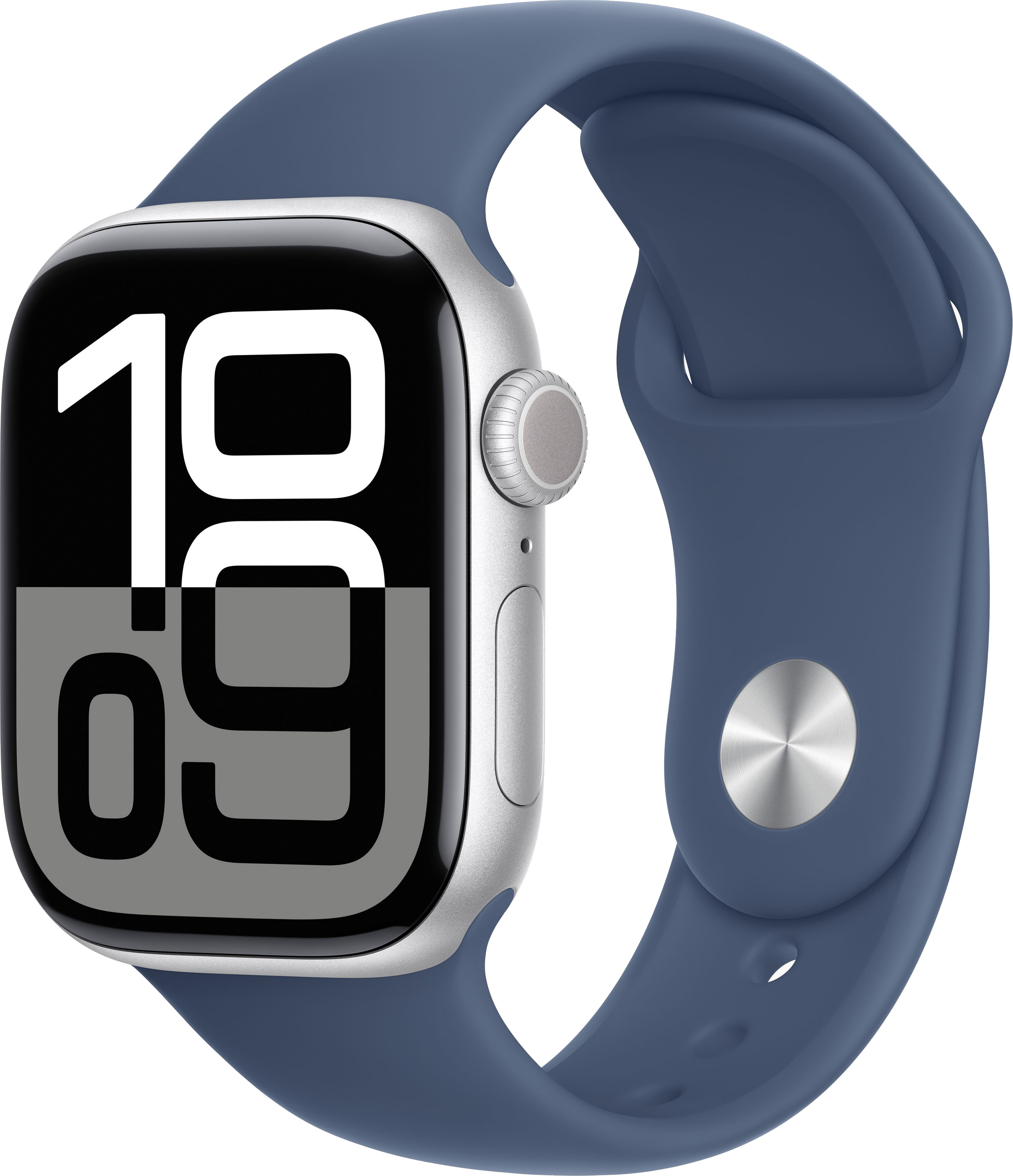 Apple Watch Series 10 46mm Silver Aluminum Case with Sport Band, Denim — купить в Санкт-Петербурге