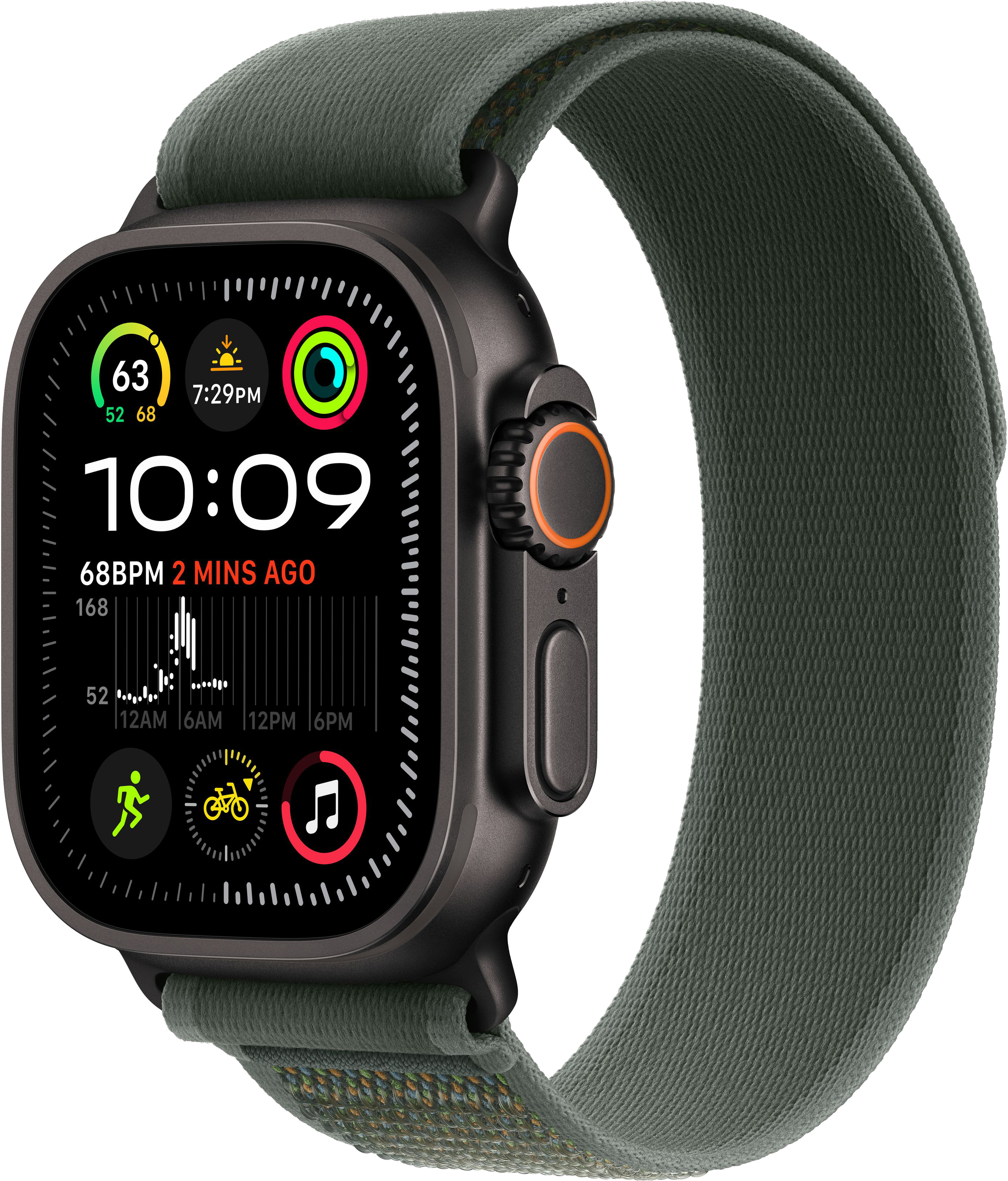 Apple Watch Ultra 2 (2024) 49mm Black Titanium Case with Green Trail Loop (M/L) — купить в Санкт-Петербурге