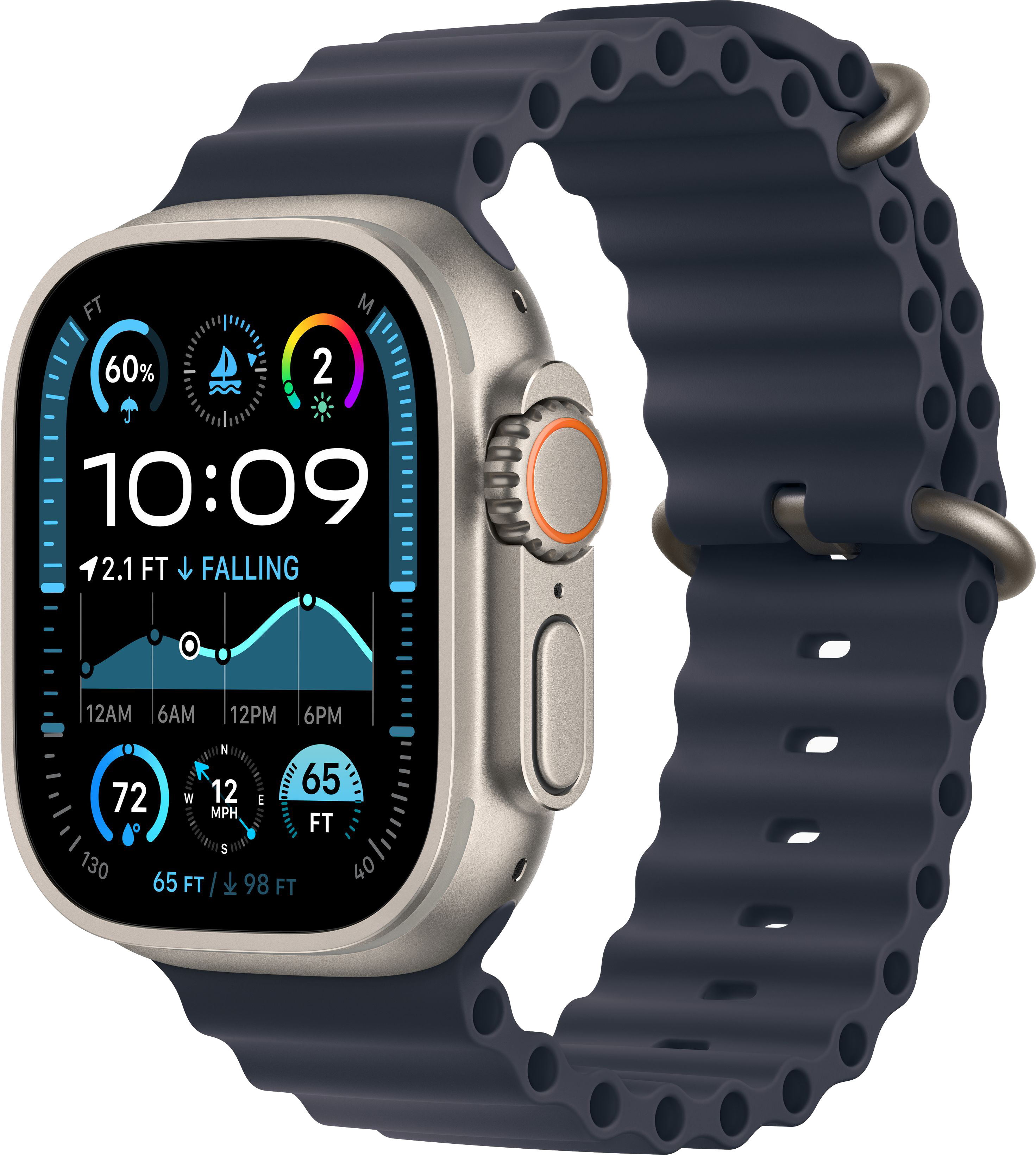 Apple Watch Ultra 2 (2024) 49mm Natural Titanium Case with Navy Ocean Band — купить в Санкт-Петербурге