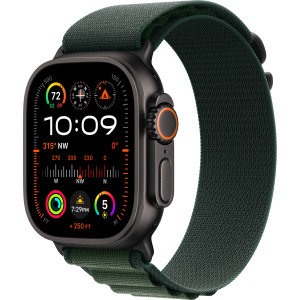 Apple Watch Ultra 2 (2024) 49mm Black Titanium Case with Dark Green Alpine Loop Small — купить в Санкт-Петербурге