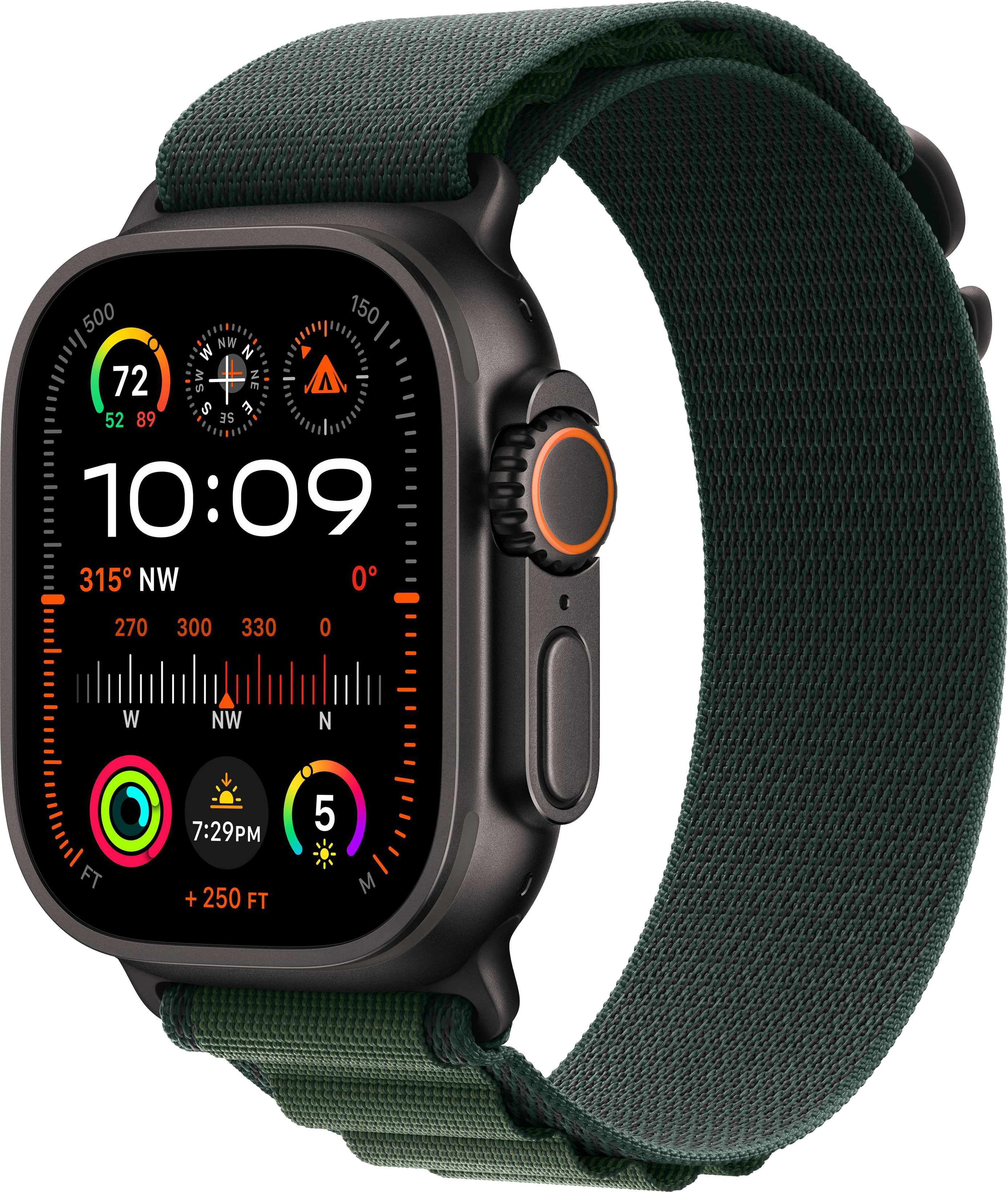 Apple Watch Ultra 2 (2024) 49mm Black Titanium Case with Dark Green Alpine Loop Large — купить в Санкт-Петербурге