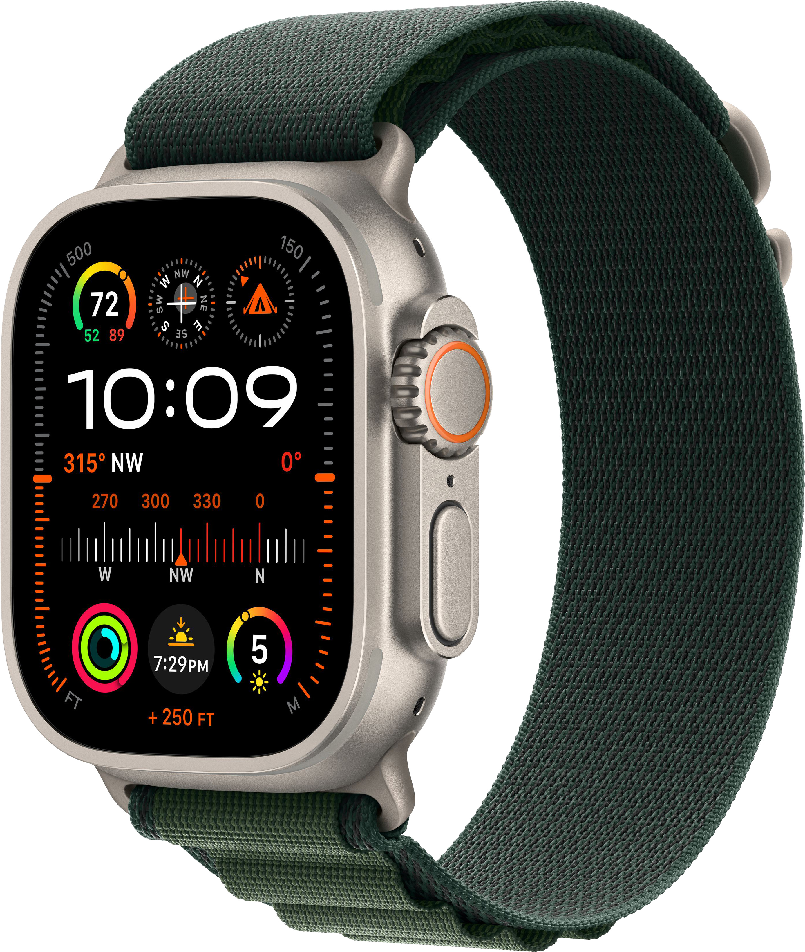Apple Watch Ultra 2 (2024) 49mm Natural Titanium Case with Dark Green Alpine Loop Medium — купить в Санкт-Петербурге