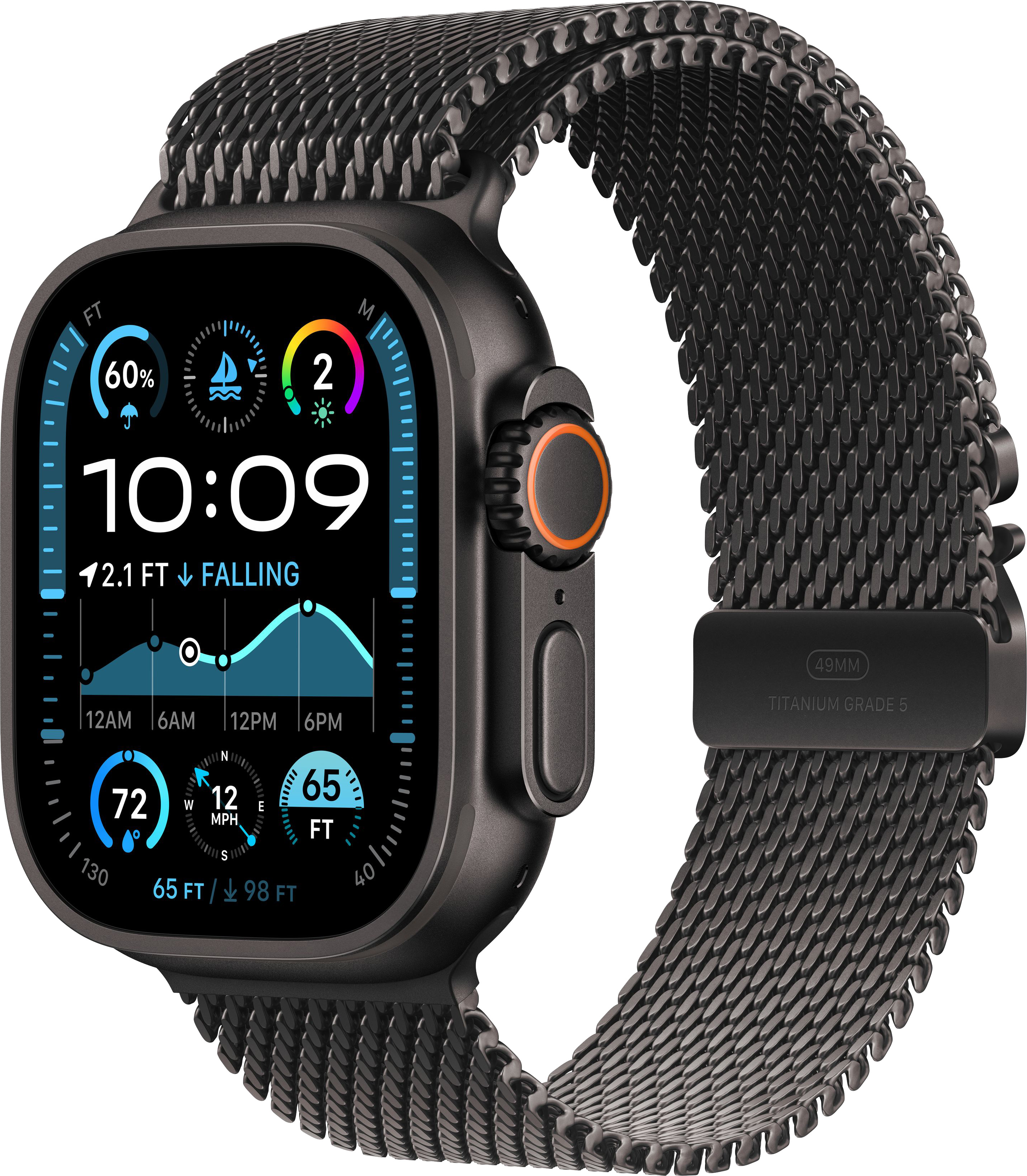 Apple Watch Ultra 2 (2024) 49mm Black Titanium Case with Black Titanium Milanese Loop Large — купить в Санкт-Петербурге