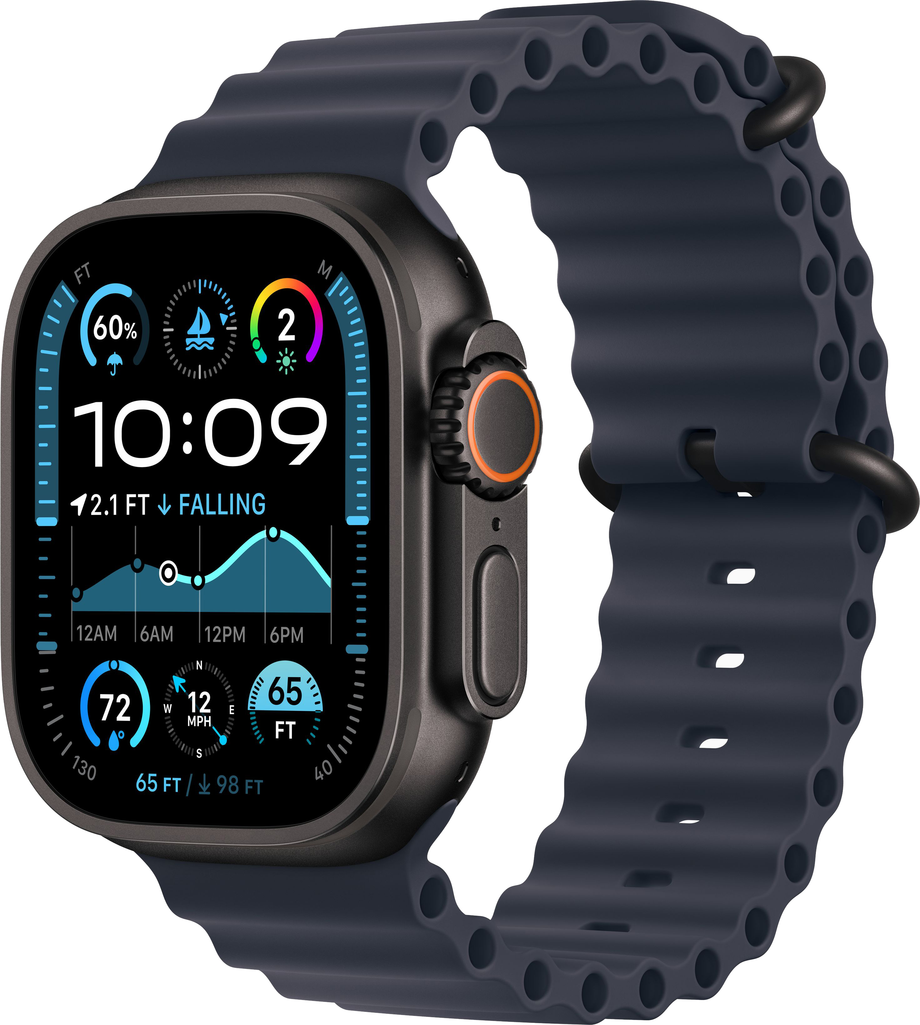 Apple Watch Ultra 2 (2024) 49mm Black Titanium Case with Navy Ocean Band — купить в Санкт-Петербурге