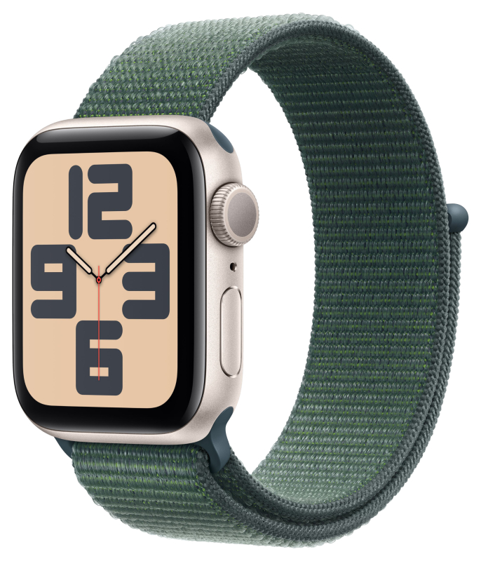 Умные часы Apple Watch SE 2 2024 40mm Starlight Aluminium Case with Green Sport Loop — купить в Санкт-Петербурге