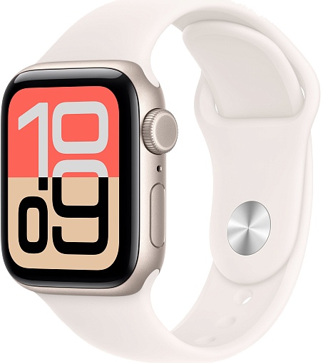 Apple Watch SE 3 44mm (2025) Starlight Aluminum Case with Sport Band Light Blush